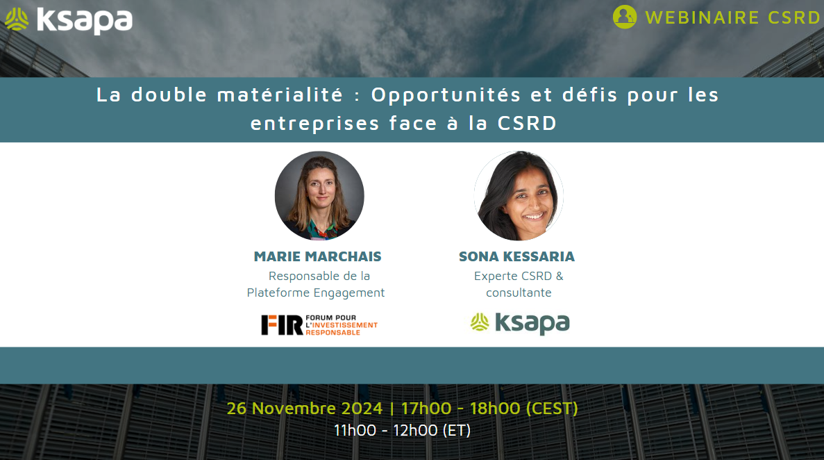 Webinaire Ksapa FIR Forum pour l'Investissement Responsable retours d'expérience CSRD