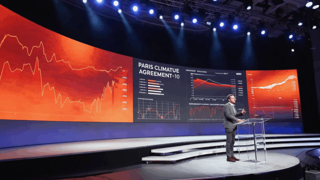 Paris Agreement + 10 shows commitment gaps. Corporations need action partners for geopolitical uncertainty and climate adaptation strategies.
